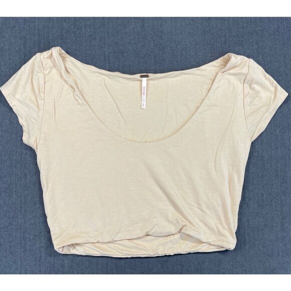 Minimalist Scoop Neck Crop Top‎ Free People Women S Yellow Balletcore Lounge - Picture 1 of 7
